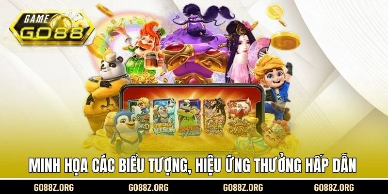 Minh họa các biểu tượng, hiệu ứng thưởng hấp dẫn